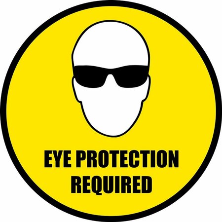 5S SUPPLIES Eye Protection Required 16in Diameter Non Slip Floor Sign FS-PPEEYEP-16